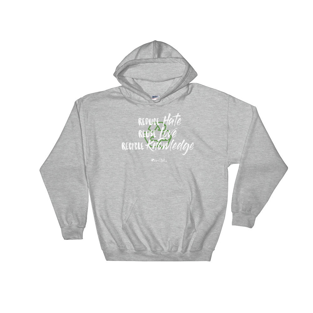 Reduce, Reuse, Recycle Hoodie (White)