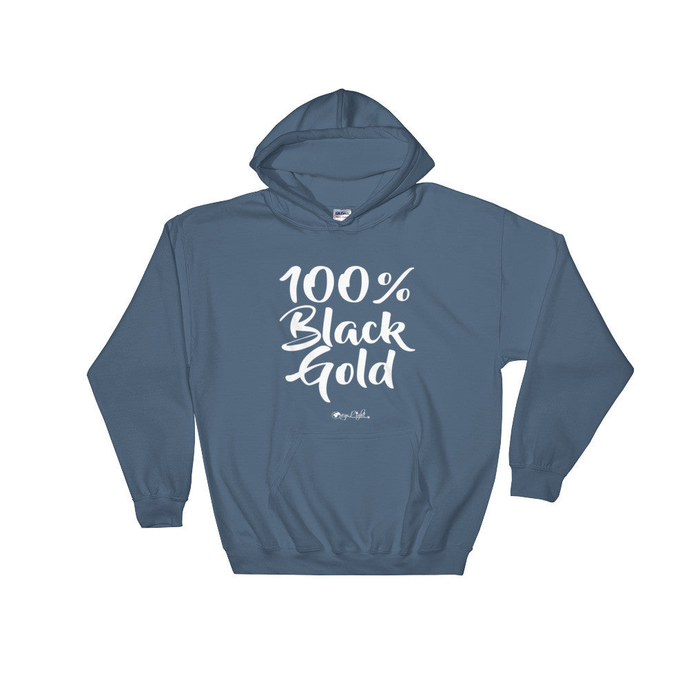 100% Black Gold Hoodie (White)