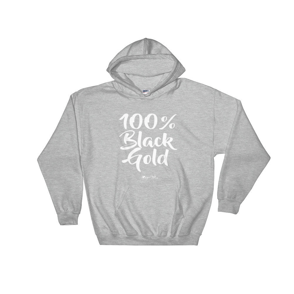 100% Black Gold Hoodie (White)