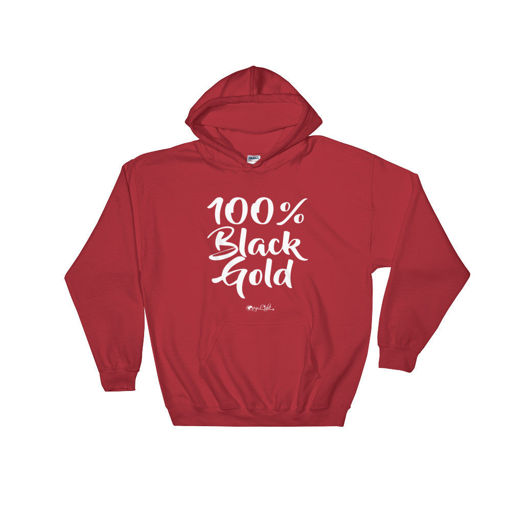 100% Black Gold Hoodie (White)